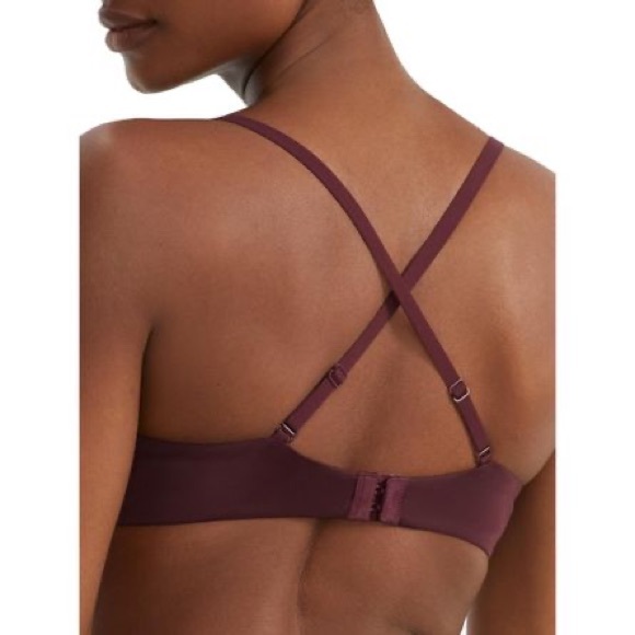 💥 SALE NWT No Poke No Pinch Push-Up Bra in Deep Maroon - Picture 3 of 10